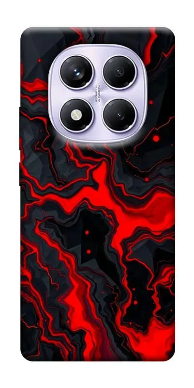 TPU чохол Demsky Black red marble для Xiaomi Redmi Note 14 Pro 4G