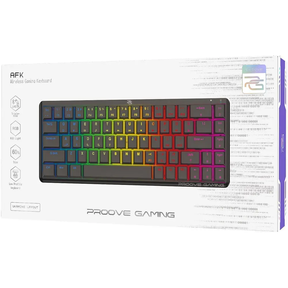 Бездротова клавіатура Proove Gaming AFK (Ukraine Layout), в асортименті - фото 2