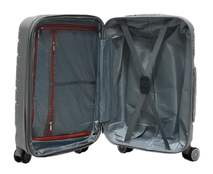Валіза маленька S поліпропілен Milano bag 0306 56×35×24см 33л Срібна - фото 4
