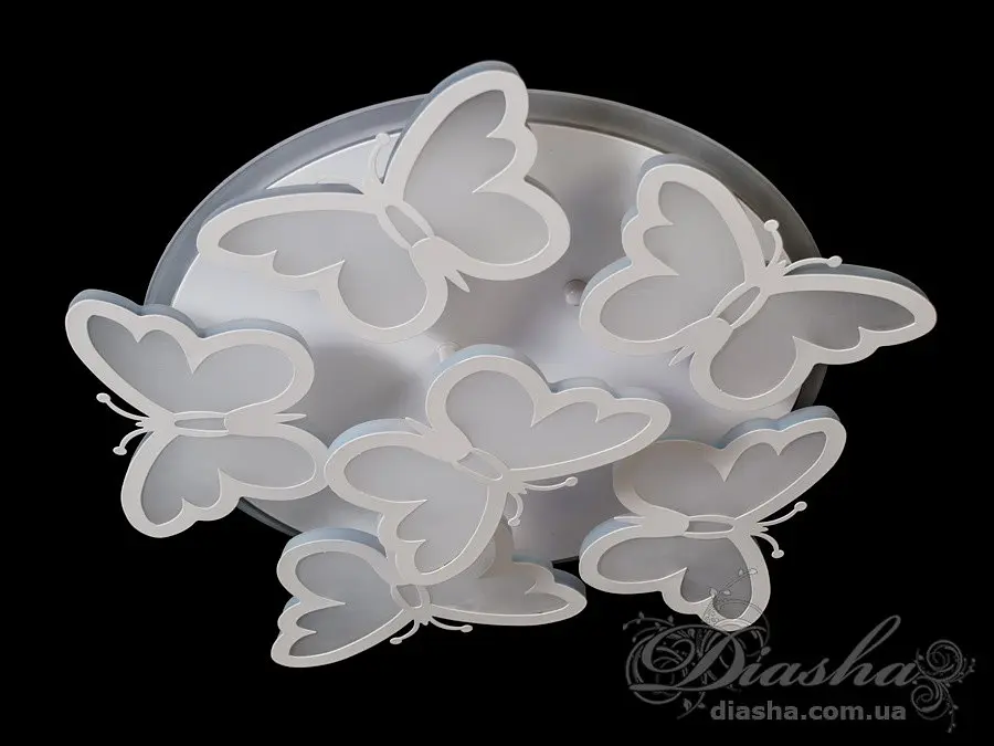 Люстра стельова LED Diasha 8067/5+1WH, 105W, 3200K-6000K, білий акрил, сучасний стиль з пультом та димером