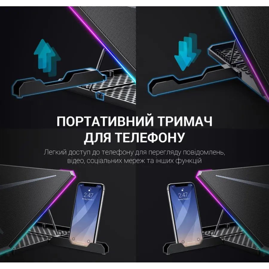 Охлаждающая подставка для ноутбука до 17,3 дюйма GamePro GPCP-940 6xfans - фото 8