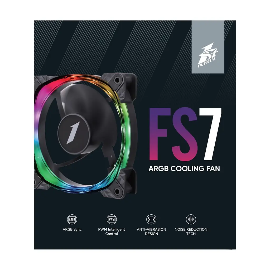 Кулер до корпусу 1stPlayer FS7 Black (FS7-BK-1IN1) - фото 10