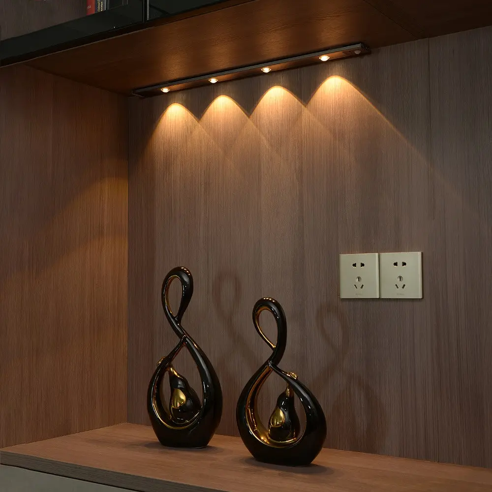 LED світильник cat's eye 60-2B з пультом, акумулятором, датчиком руху та освітленості 60 см 2W алюмінієвий чорний - фото 3