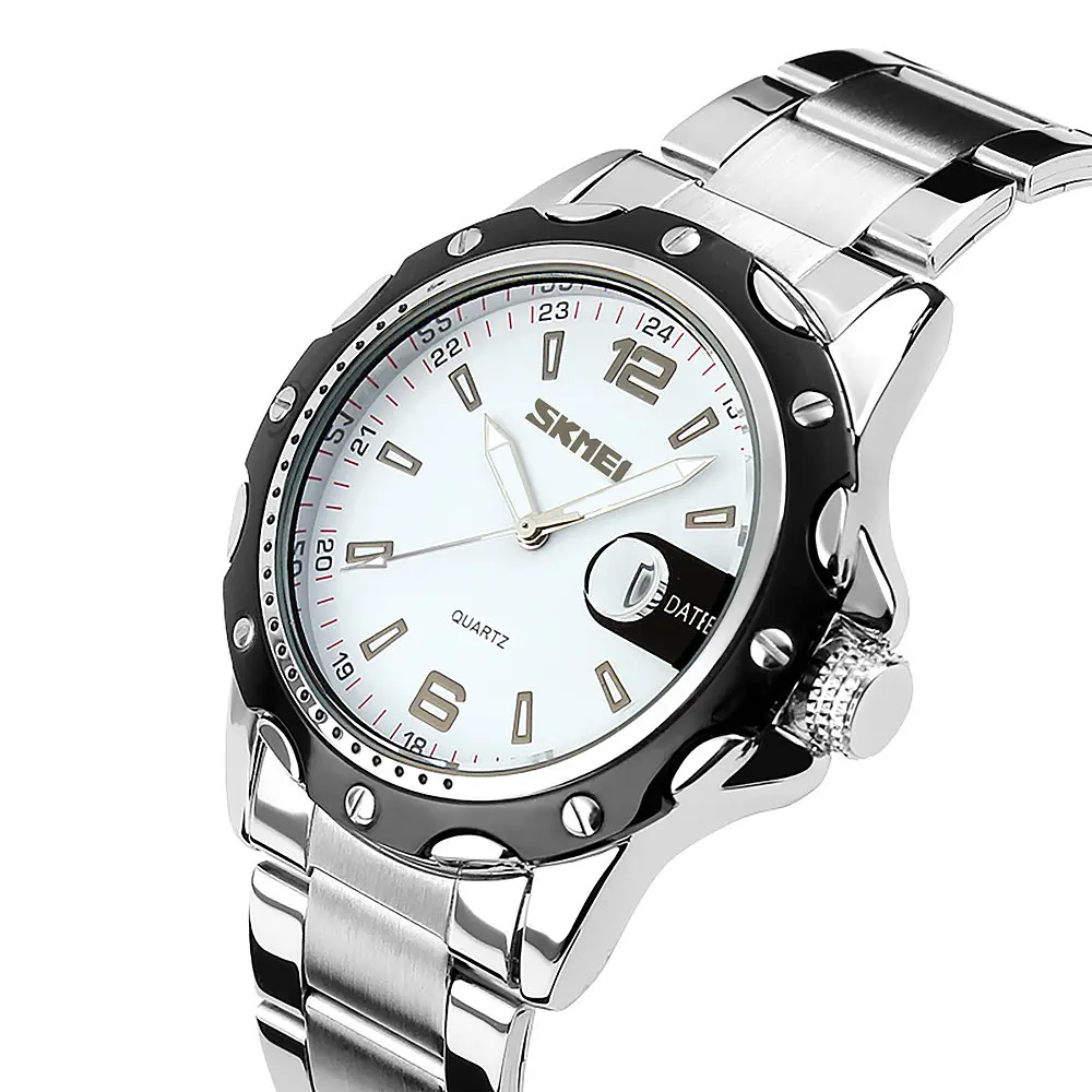 Наручний годинник чоловічий Skmei 0992 White stainless steel, 0992SWT (12310) - фото 2
