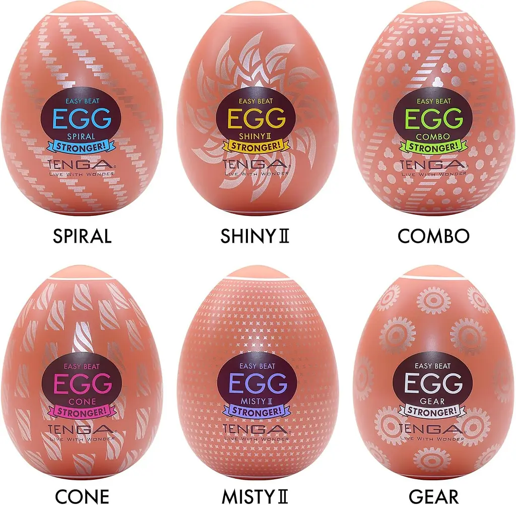 Набір мастурбаторів-яєць Tenga Egg Hard Boilded II Pack (6 яєць), щільний TPE, опукла текстура - фото 2