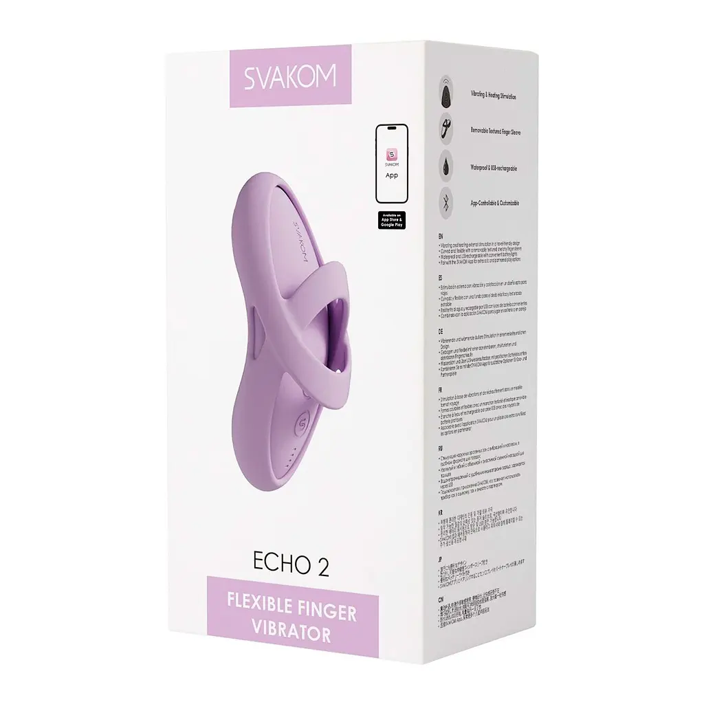 Смарт-вібратор для клітора Svakom Echo 2 Pink Lilac, підігрів до 38 °C, знімна насадка на палець - фото 10