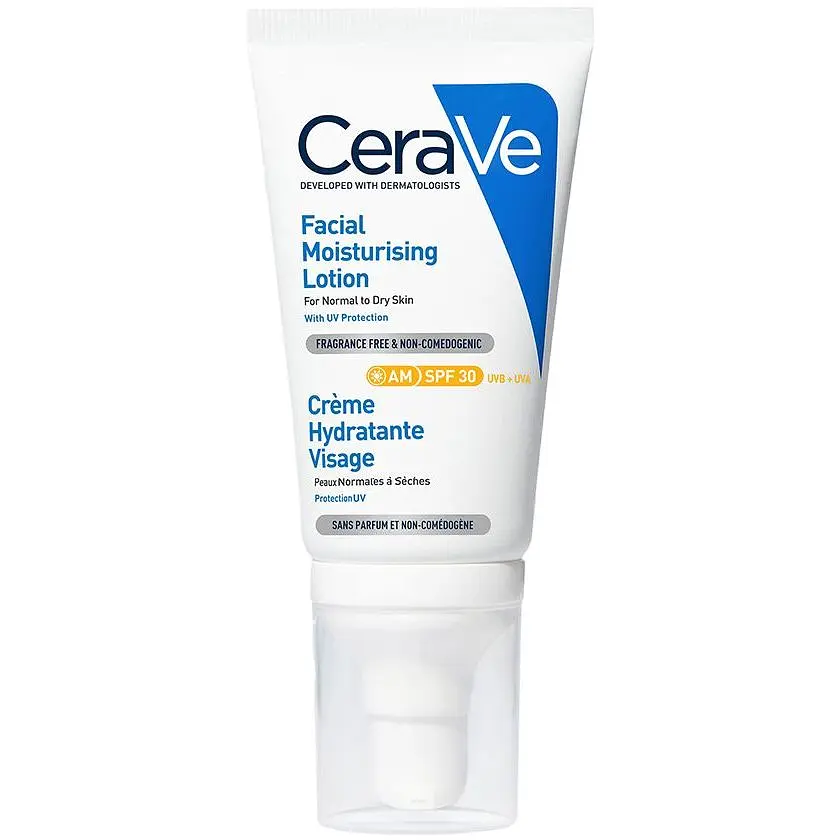 Уцінка. Денний зволожуючий крем CeraVe для нормальної та сухої шкіри обличчя з SPF 30, 52 мл (MB525400)  - фото 3