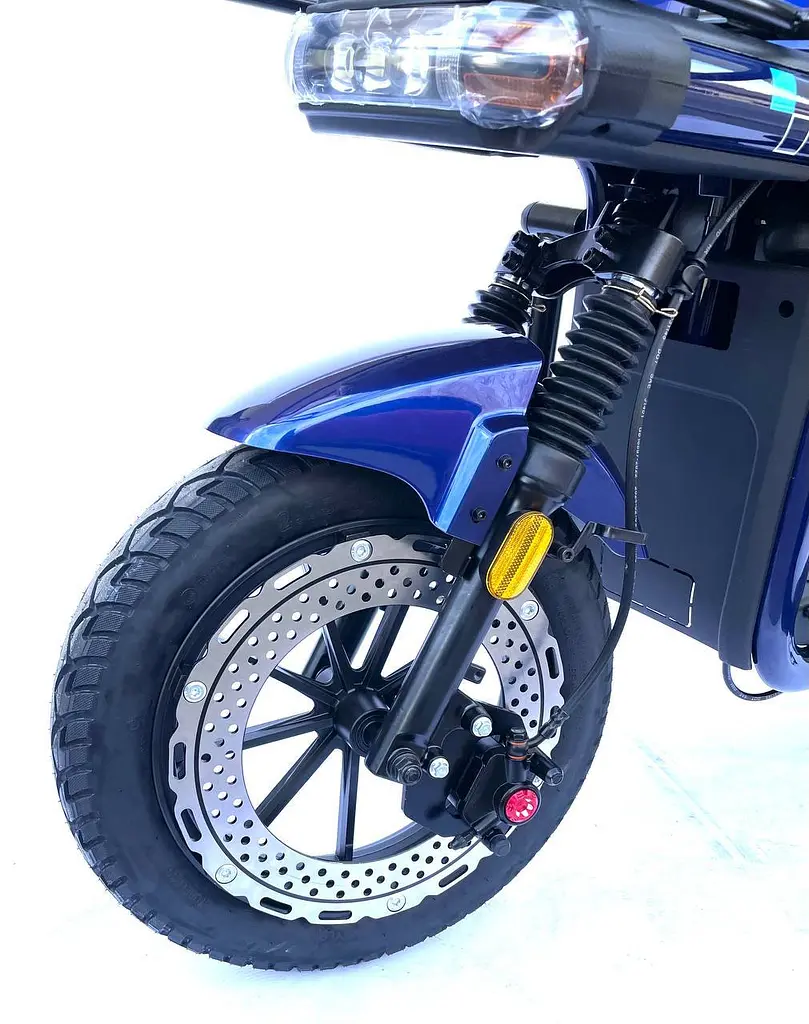Электроскутер Грузовой с двумя большими багажниками Crosser MAX PRO (1200W 72V 24Ah) Синий - фото 8