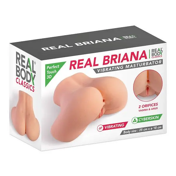 Мастурбатор-півторс з вібрацією Real Body Real Briana, вагіна та анус, 25х18 см - фото 5