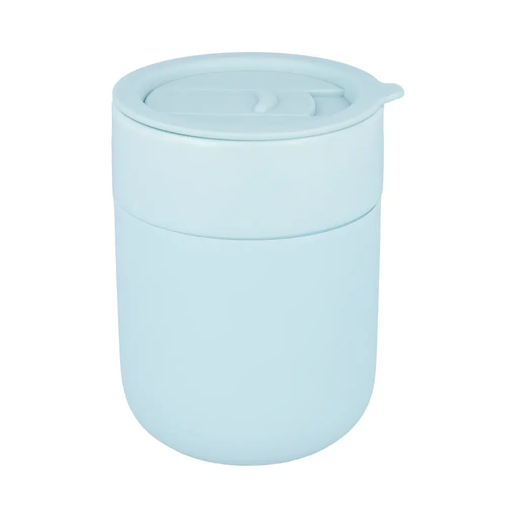Кавові чашки з кришками Cute Travel Mugs з захисним силіконовим чохлом Olive 295 мл - фото 7