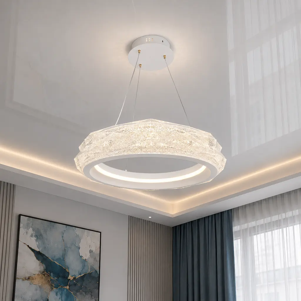 Світлодіодна підвісна люстра Diasha 583-400WH, 52 W, пульт, 40 см, 10-18m2