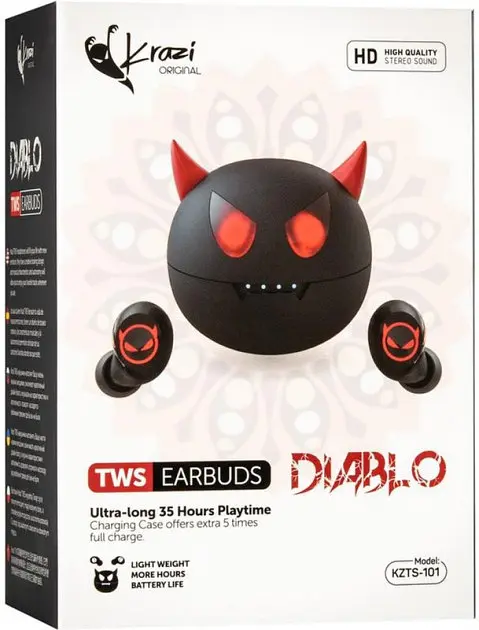 Бездротові навушники Bluetooth TWS з aptX Krazi Diablo KZTS-101 Black - фото 3