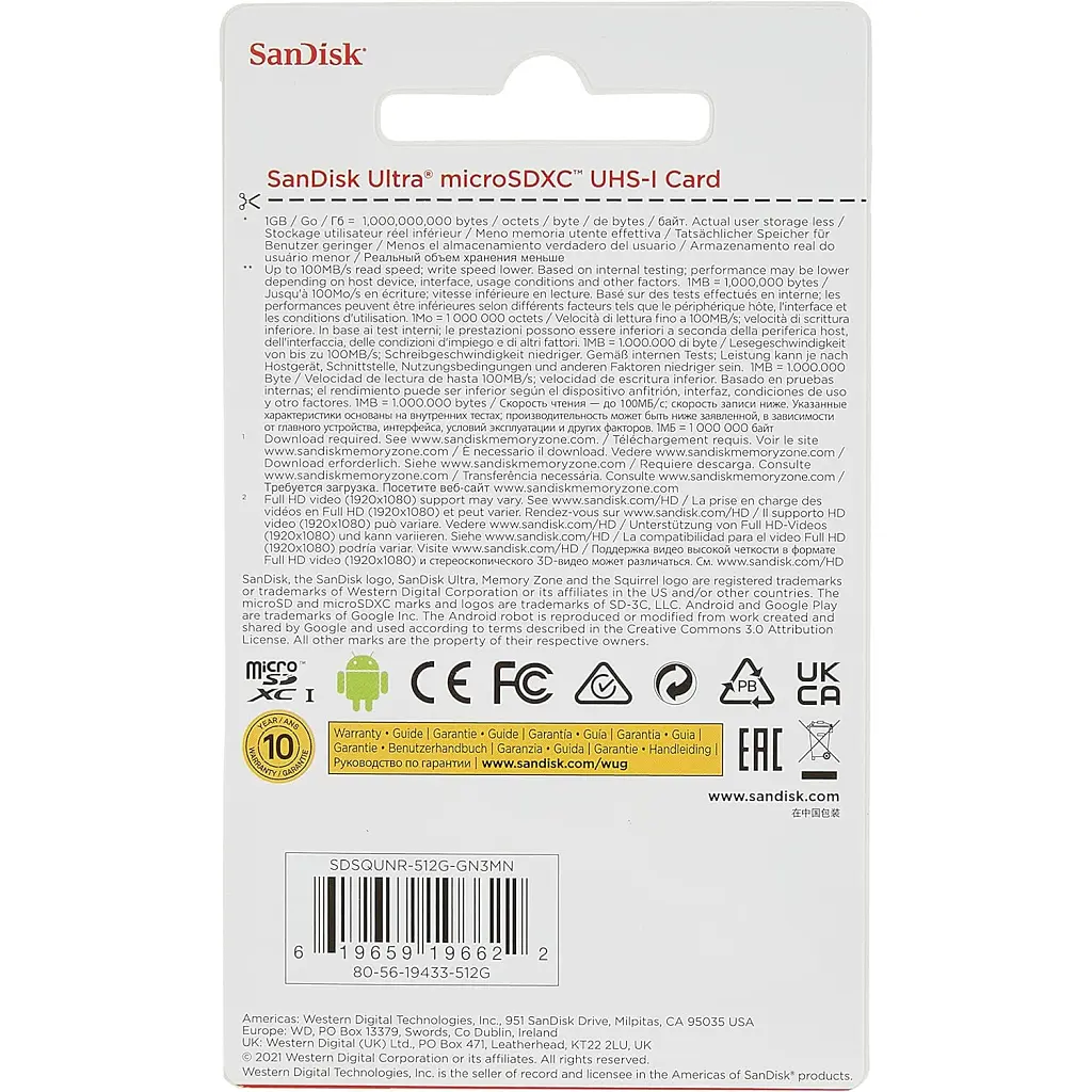 Карта пам'яті SanDisk 512GB microSDXC class 10 UHS-I Ultra (SDSQUNR-512G-GN3MN) - фото 3