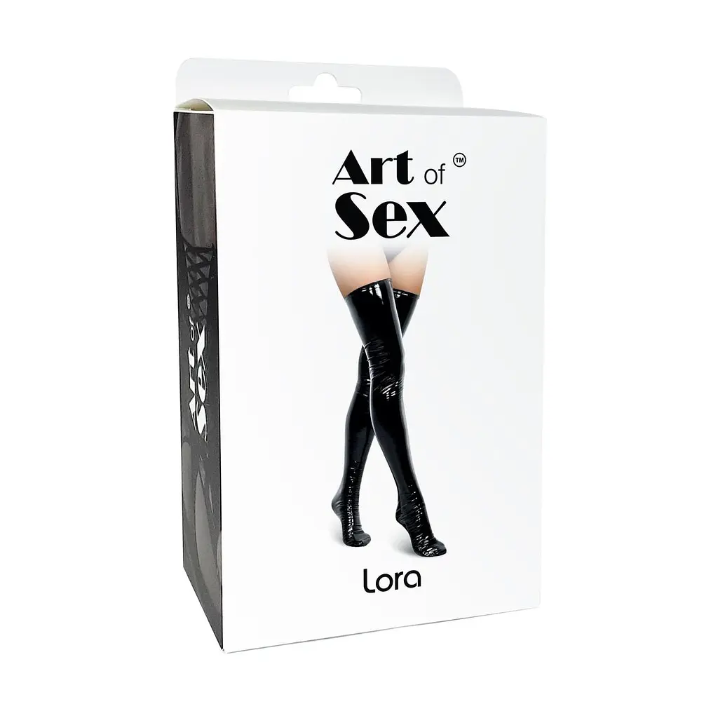Сексуальні вінілові панчохи Art of Sex - Lora колір червоний L - фото 3