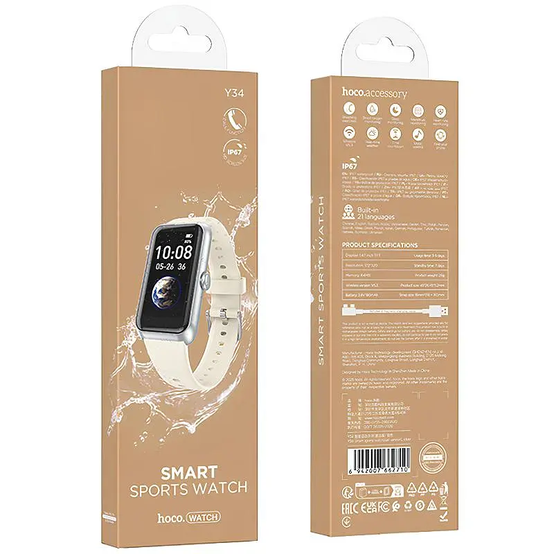 Смарт-годинник Hoco Y34 Smart sports watch (call version) Silver - фото 2