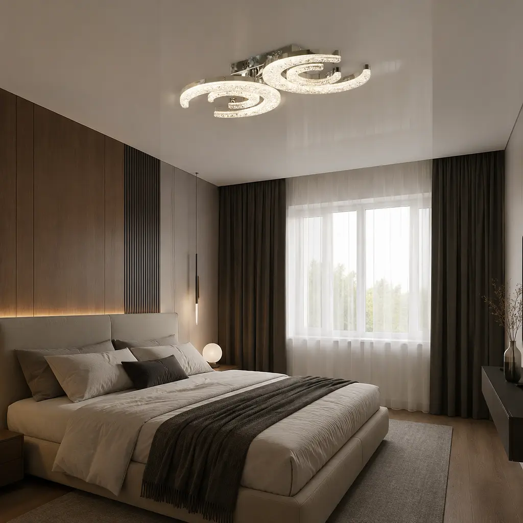 Світлодіодна люстра Splendid Ray L1655/2+2 LED (CH), білий, хром, 84 Вт, від 4-12 м²