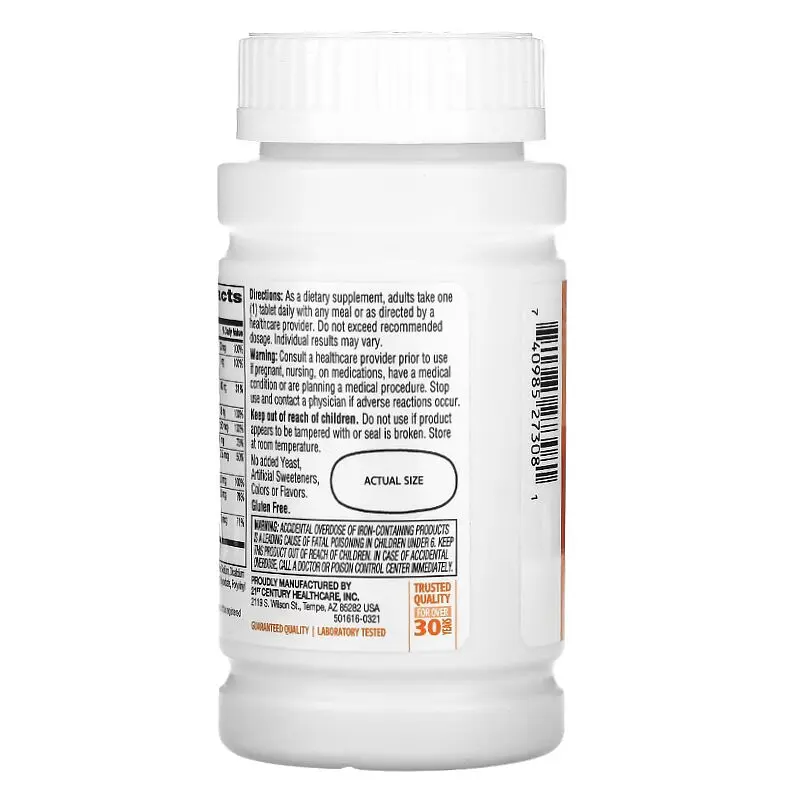 Витамины и минералы 21st Century One Daily Women's, 100 таблеток - фото 3