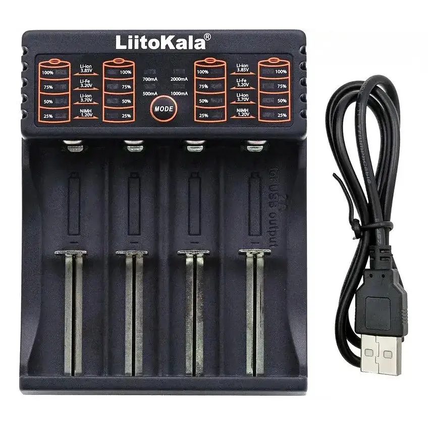 Зарядний пристрій LiitoKala Lii-402 для 4х акумуляторів Li-Ion/LiFePO4/Ni-Mh Black - фото 2