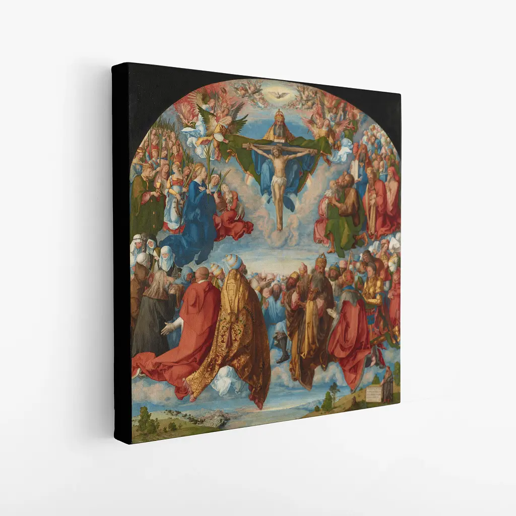 Інтер'єрна картина Поклоніння Святій Трійці, Дюрер, Durer, Adoration of the Trinity, релігійний декор, 72×60 см (id6985) - фото 2