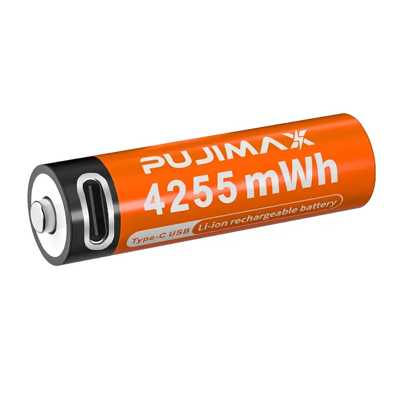 Акумулятори пальчикові AA з входом USB Type-C 4255mWh 1.5V акумуляторні батареї з роз'ємом для заряджання Pujimax 8шт з кабелем - фото 6
