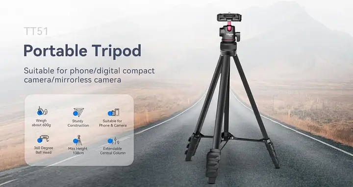 Штатив Ulanzi Vijim Vlog Portable Tripod UV-T089GBB1 TT51 Black - фото 6