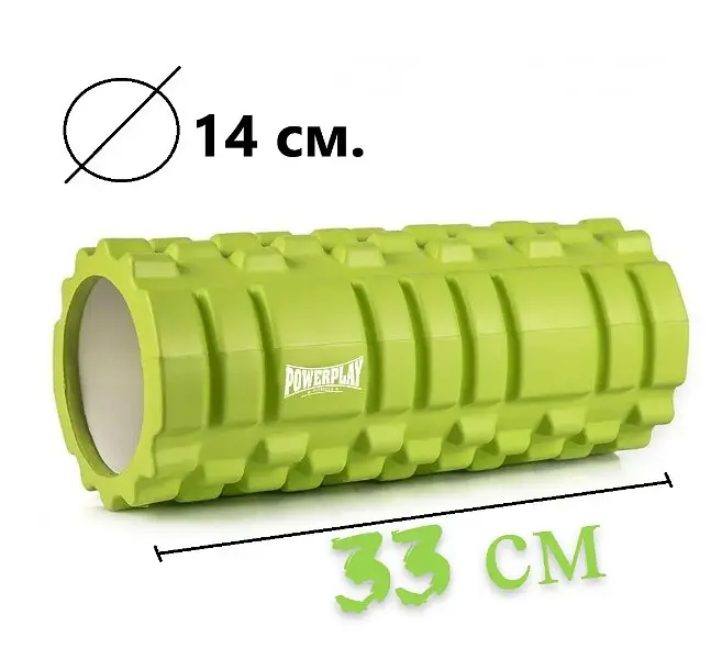 Набір для масажу та йоги PowerPlay PP_4096 (Ролик 33*14 + 2-ва мячі) Green + гумка 5.5 кг (PP_4096_Green) - фото 8