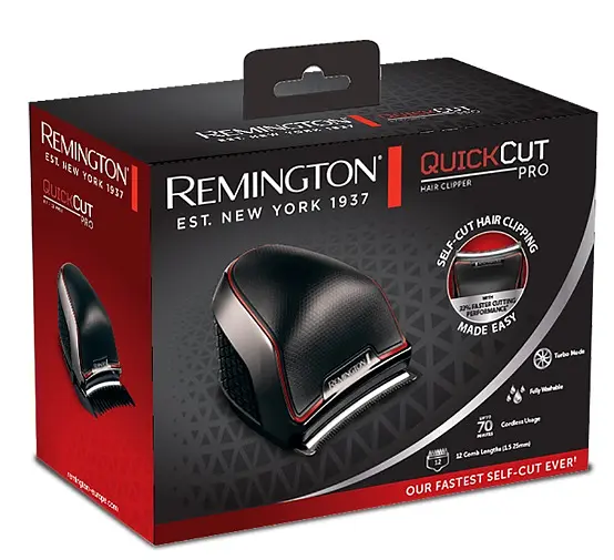 Машинка для стрижки Remington Quickcut Pro, мережа+акум., роторний мотор, насадок-12, титан.напил., чорний - фото 6