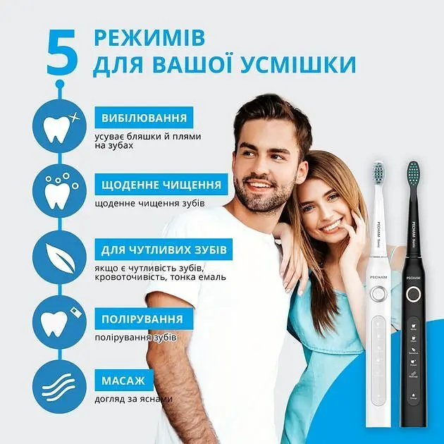 Набор зубных щеток Pecham Black and White Travel Set PC-084 (0290119010100) - фото 2
