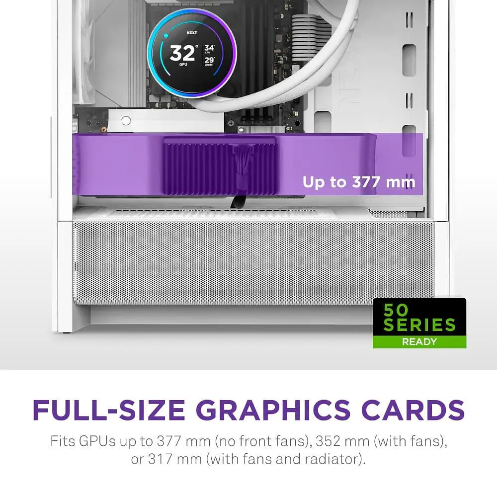 Корпус NZXT H3 Flow Tempered Glass без БП White (CC-H31FW-01) - фото 2