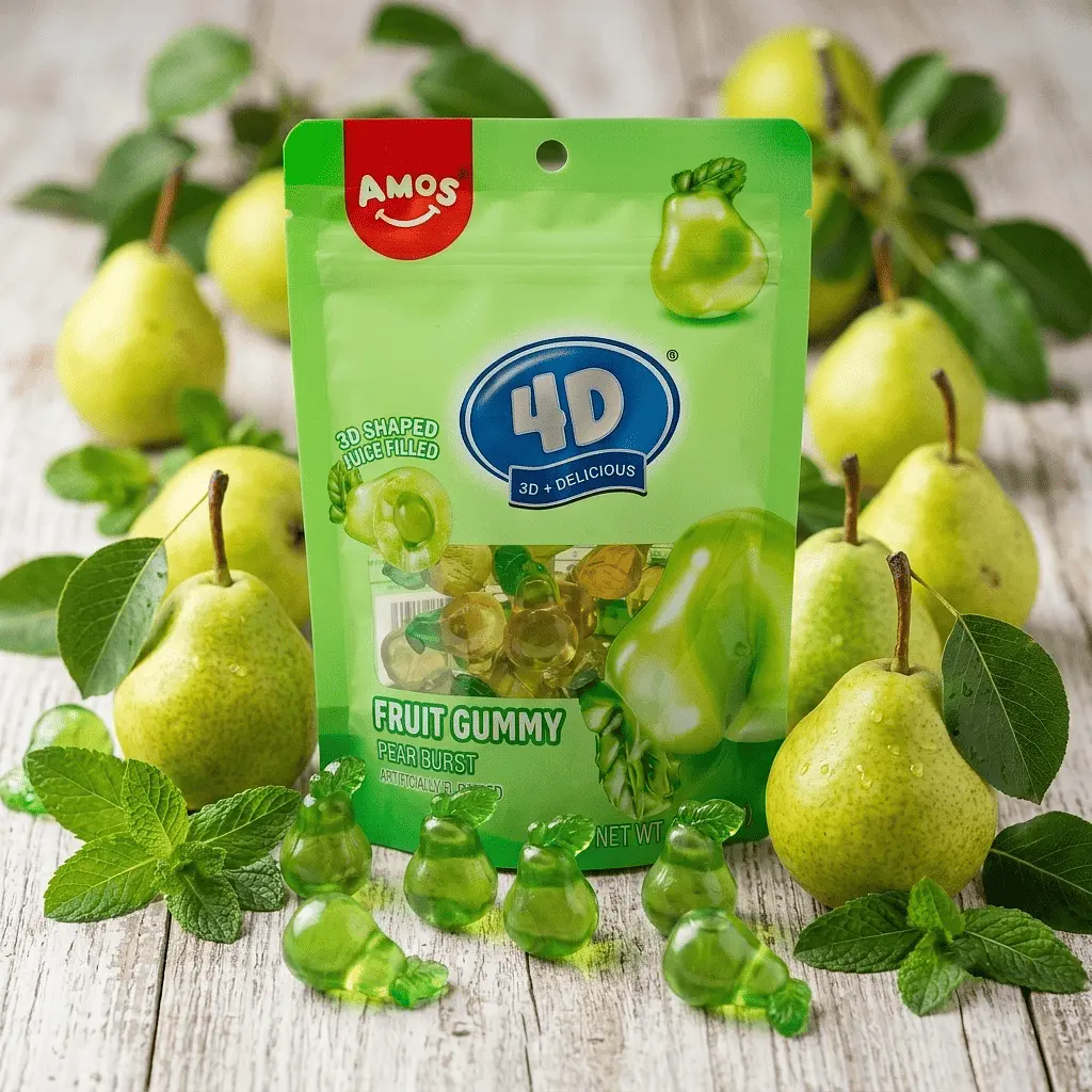 Желейні цукерки Amos 4D Fruit Gummy Pear Burst 170г - фото 5