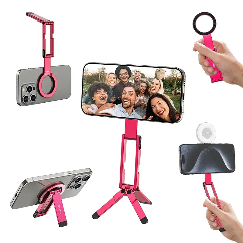 Тримач телефона Ulanzi MA60 Foldable Magnetic Phone Tripod (Рожевий) - фото 2