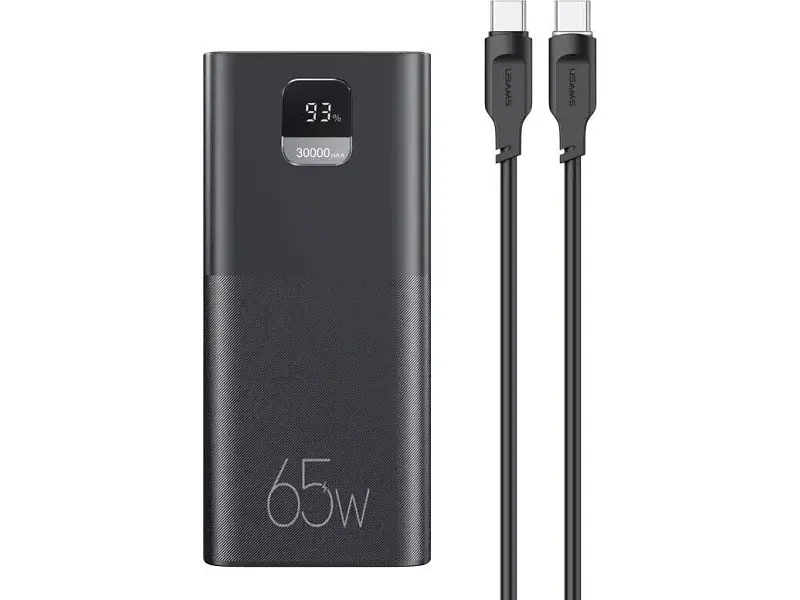 Зовнішній акумулятор (Power Bank) USAMS US-CD185 PB68 30000mAh 65W Black (ATXLOGTC01) - фото 2