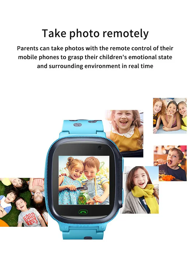 Наручные смарт-часы детские Q15 с функцией звонка, 4G и GPS Blue (16418) - фото 4