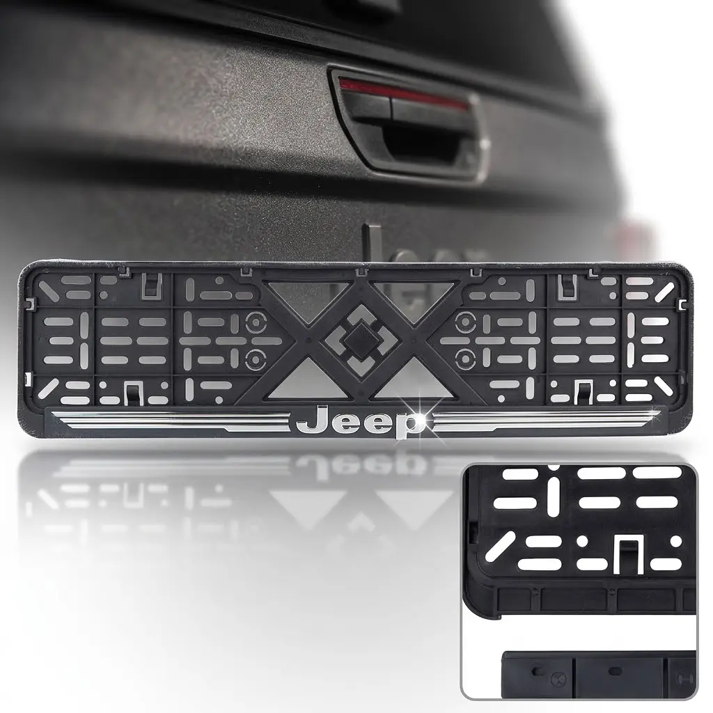 Рамка номера Jeep клямка 3D напис Хромований / Поліпропілен гнучкий морозостійкий - фото 2