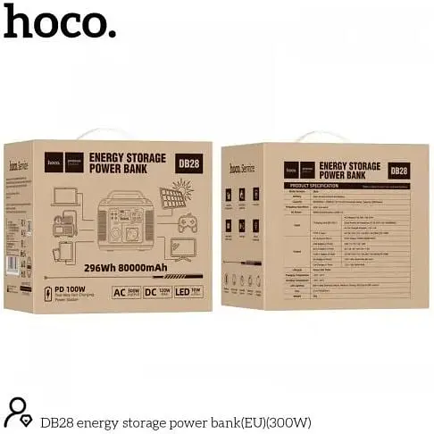 Портативна електростанція Hoco Energy storage power bank DB28 80000mAh 300W, 3USB/Type-C/AC, PD/QC 000008970-up - фото 3