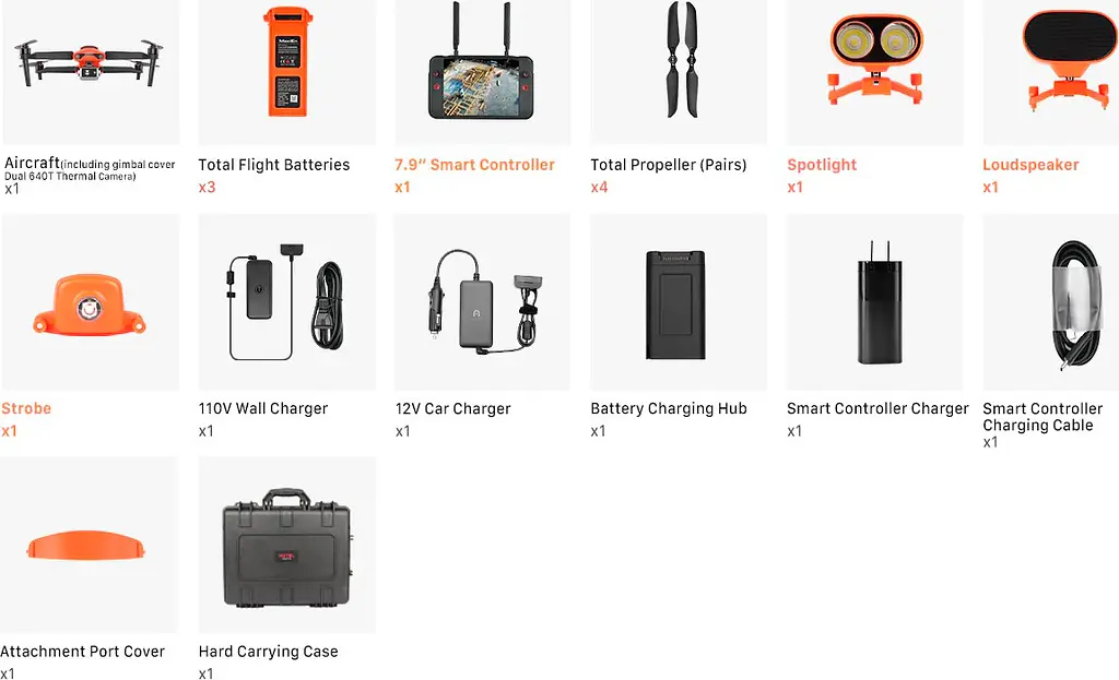 Квадрокоптер Autel Evo II Dual 640T Enterprise Rugged Bundle V3 Black/Orange [102001509] [92244] - фото 8