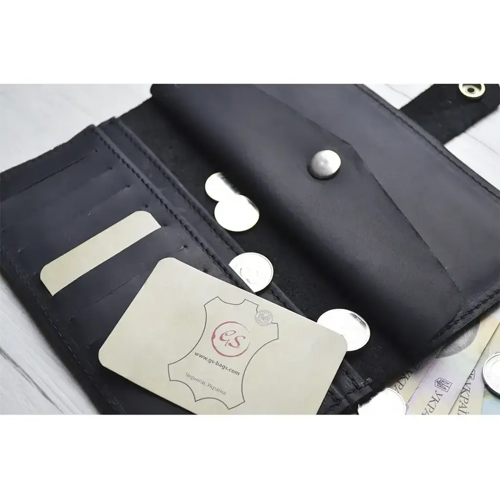 Кошелек-купюрник Crazy Horse мужской черный - фото 4