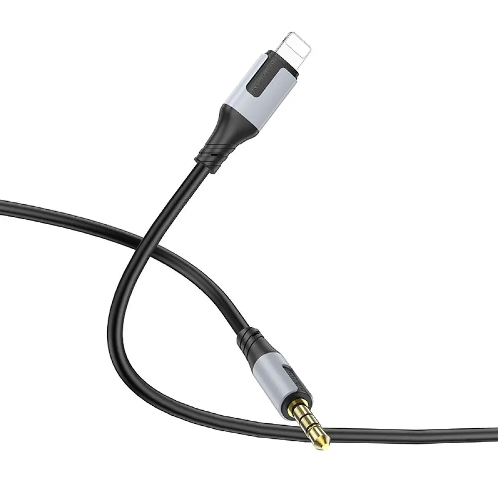 Аудіо кабель Borofone BL19 Lightning – AUX 3.5мм 1 м Black (34362_3340063) - фото 2