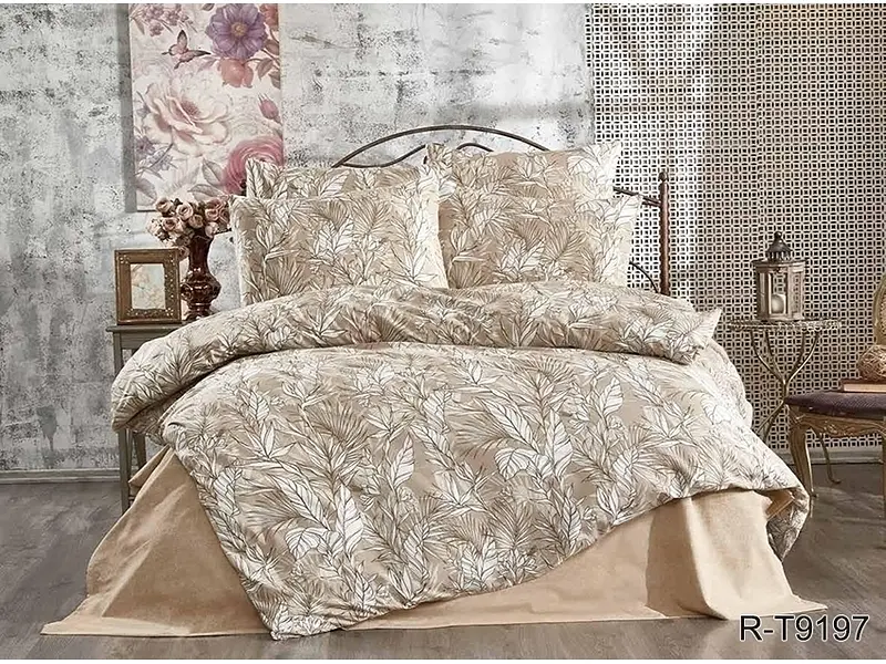Комплект постільної білизни з компаньйоном (R-T9197) Євро TAG tekstil pbe0037143 - фото 2