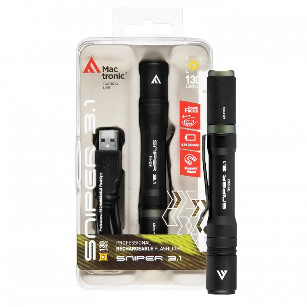 Ліхтар тактичний Mactronic Sniper 3.1 (130 Lm) USB Rechargeable Magnetic (THH0061) - фото 8