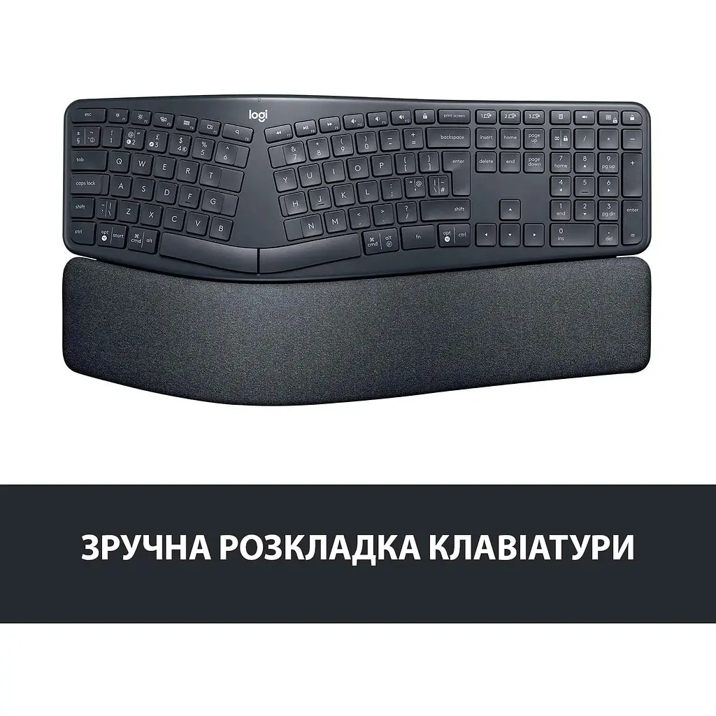 Клавіатура Logitech ERGO K860 Bluetooth/Wireless UA Black (920-010108) [122631] - фото 7