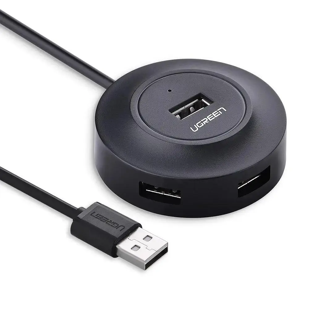 USB-хаб UGREEN USB 2.0 Hub 4 Ports 1m (чорний)