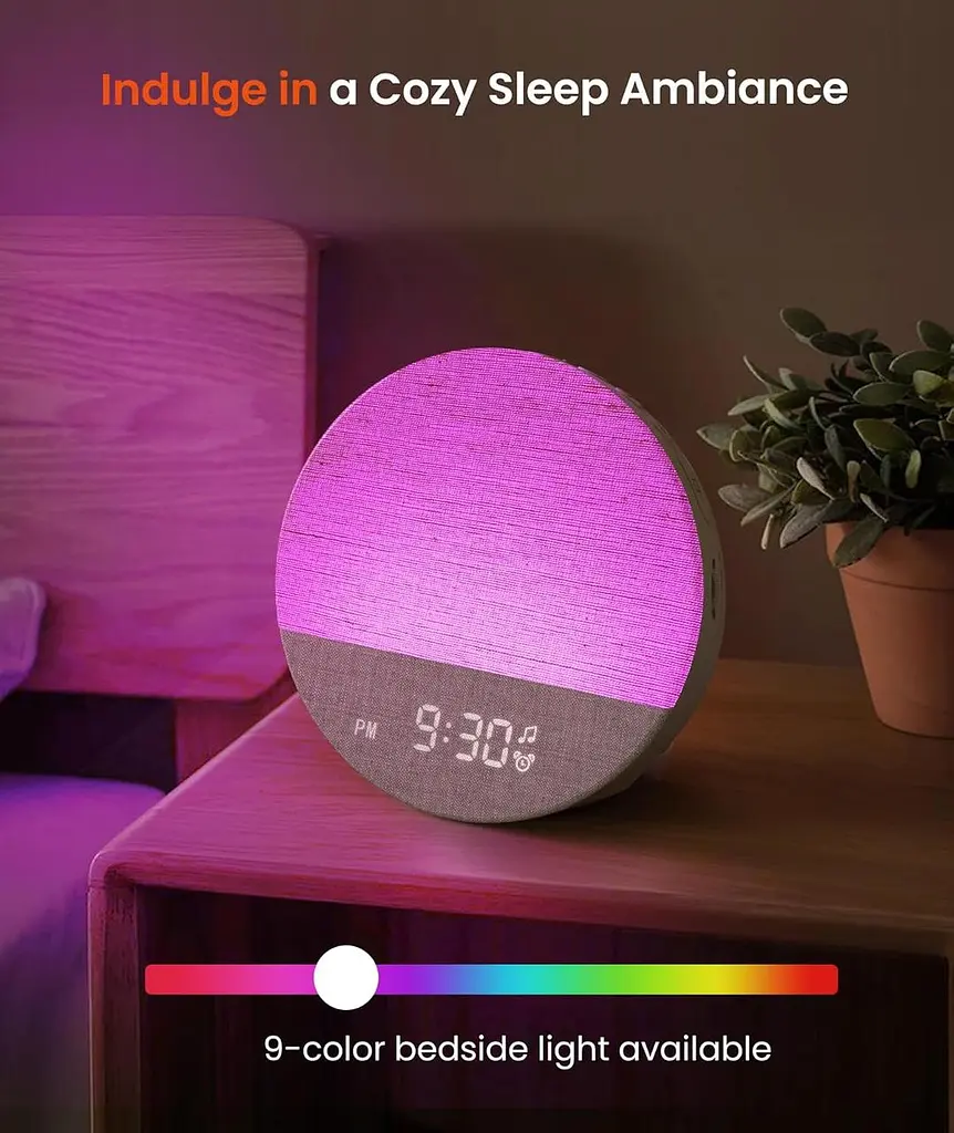 Світловий будильник Dreamegg Sunrise 1 з білим шумом і нічником - фото 2