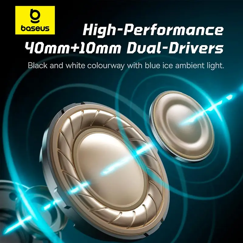 Накладные наушники Baseus  GoPlay 1+ Max Gaming Wired Headphones, 7.1 VSS, USB, white - фото 10