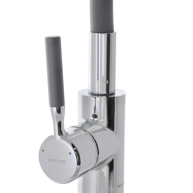 Змішувач для кухні із силіконовим виливом Mixxus Premium RIO 011 Сірий MI5816 Хром - фото 2
