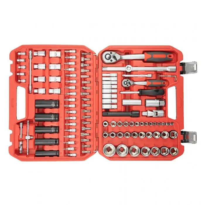 Набор инструментов 1/2" & 1/4" 111 ед, IMPACT Cr-V головки удлиненные 15,17,19,21,22 Intertool ET-9111 - фото 2