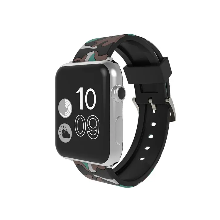 Ремінець Creasted для годинника Apple Watch 38 мм 40 мм силіконовий з пряжкою, Camouflage with brown - фото 2