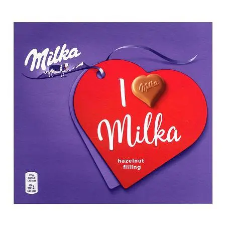 Цукерки Milka з молочного шоколаду з горіховою начинкою 110 г