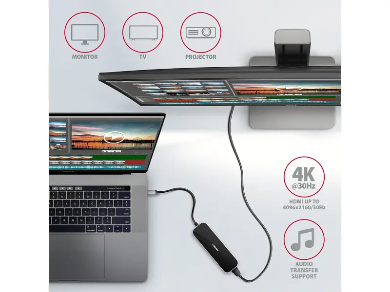 USB-хаб AXAGON USB-C 6 in1 0.2м (HMC-6H4A) - фото 5