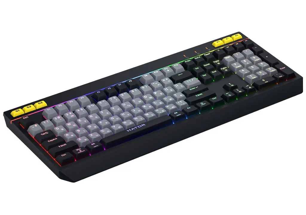 Клавиатура игровая мембранная Hator HTK-401UA USB Icefall Black-Gray - фото 2